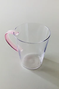 BOROSILICATE GLASS MUG WITH COLOURED HANDLE