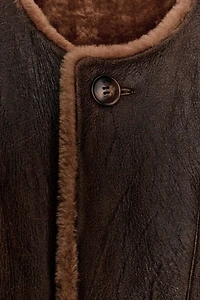 MANTEAU 100 % CUIR RÉVERSIBLE