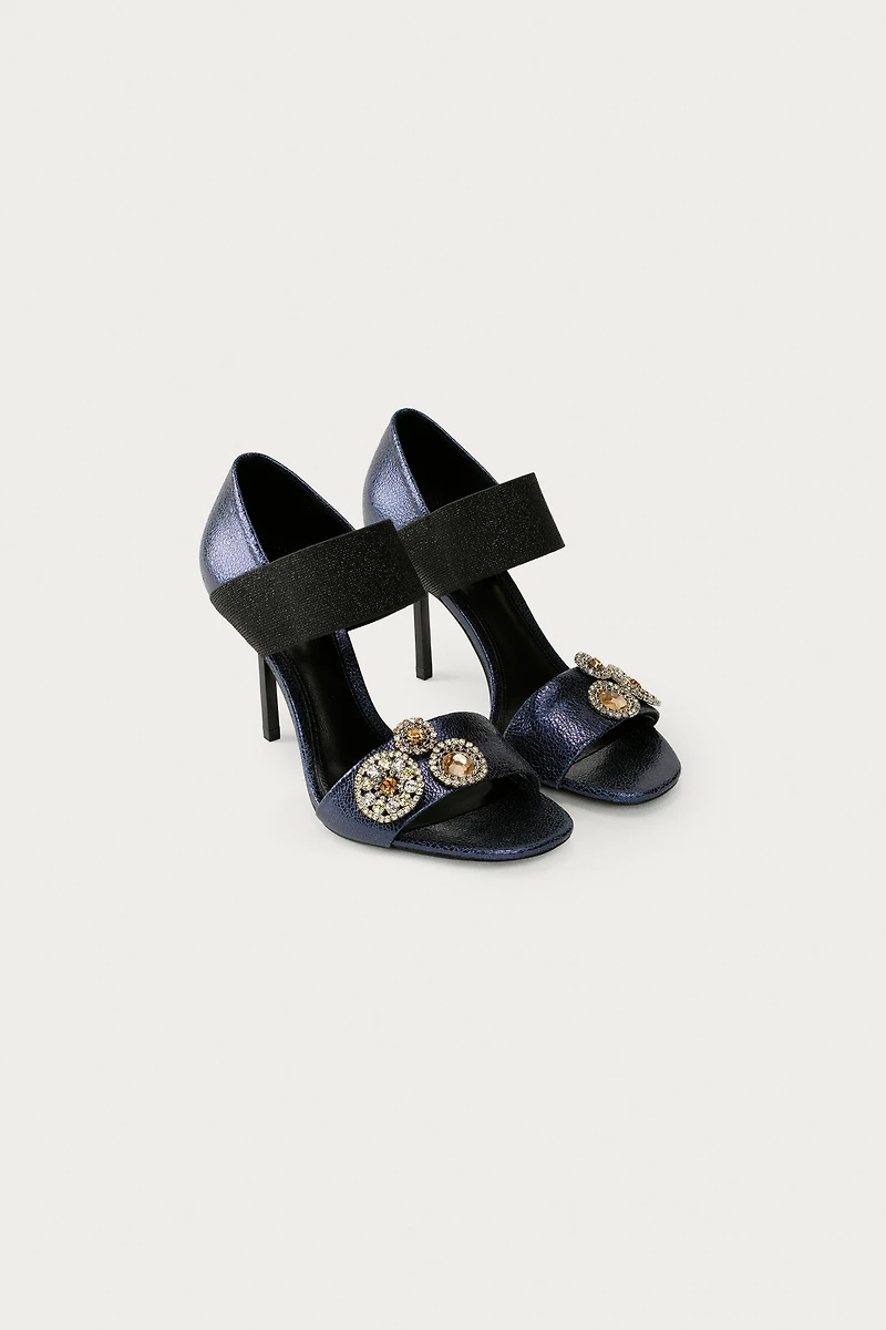 MARISA BERENSON X ZARA LEATHER HEELED SANDALS