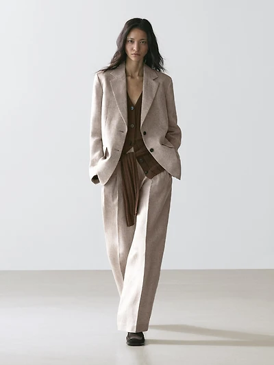 100% linen suit blazer