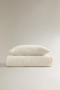 MINI WAFFLE-KNIT COTTON BEDSPREAD