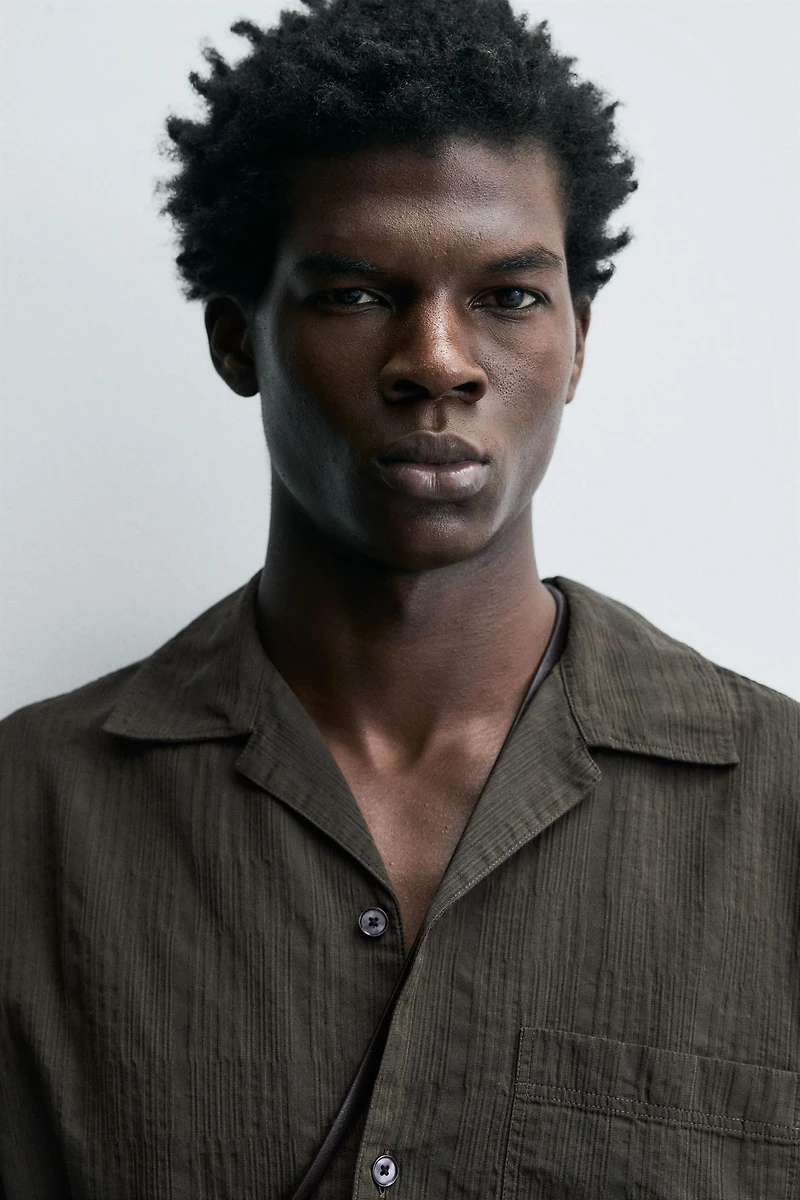 COTTON - LYOCELL TEXTURED SHIRT