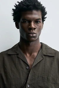 COTTON - LYOCELL TEXTURED SHIRT