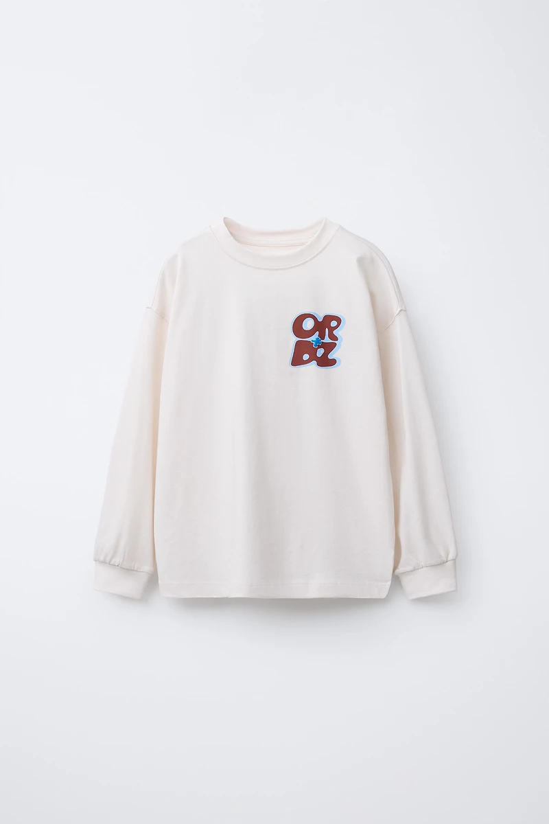 RAISED TEXT PRINT T-SHIRT