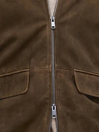 Veste en daim effet nappa délavé