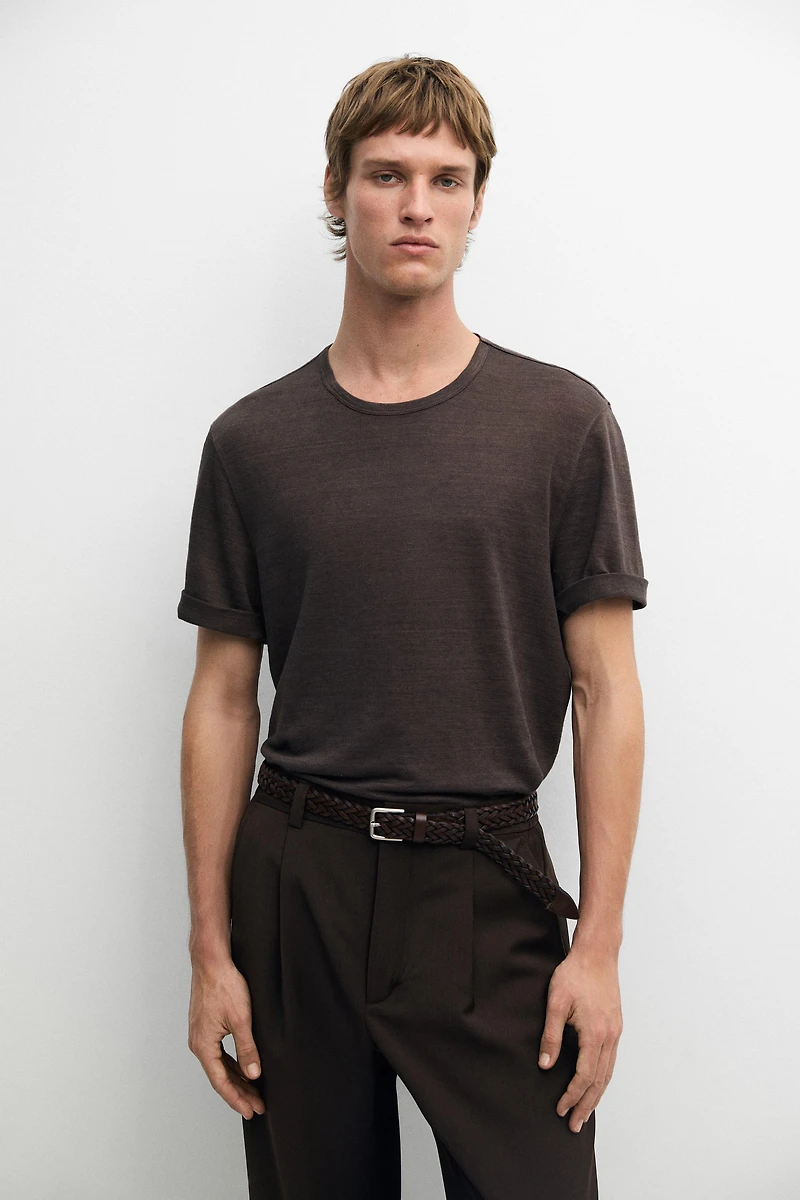100% linen short sleeve T-shirt