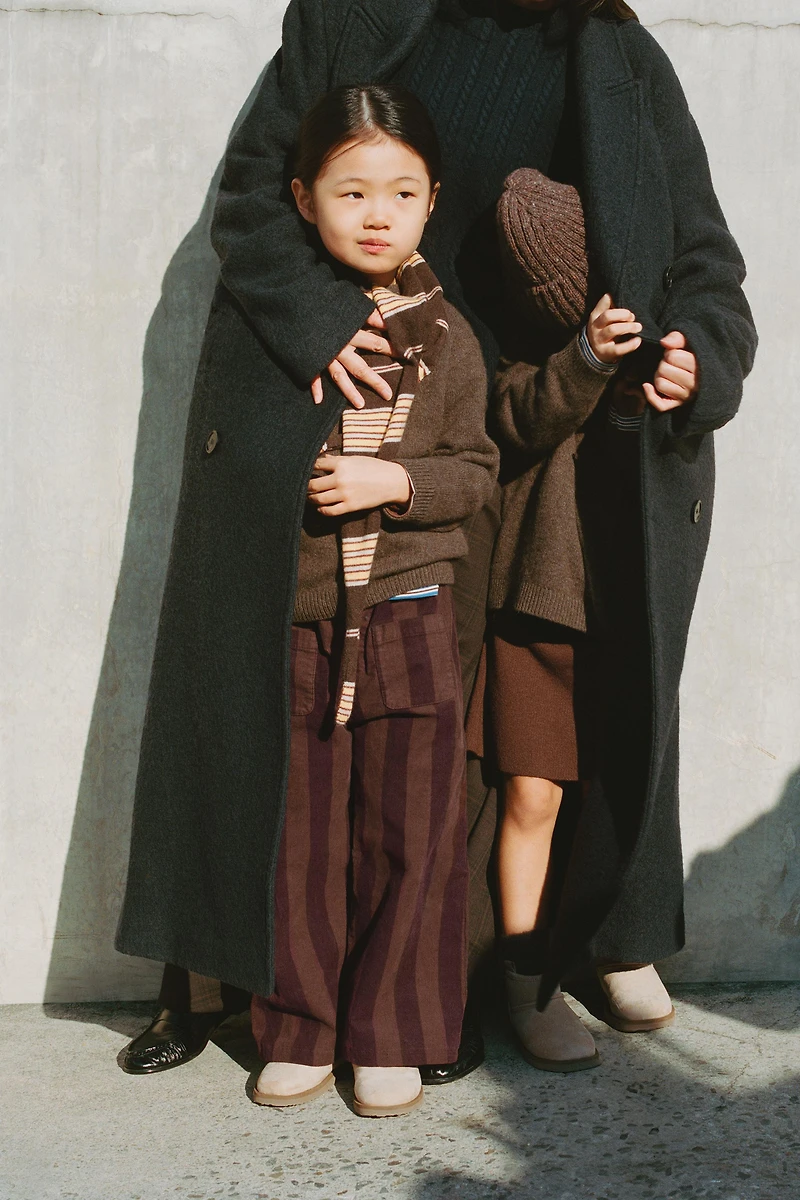 STRIPED FINE WALED CORDUROY PANTS