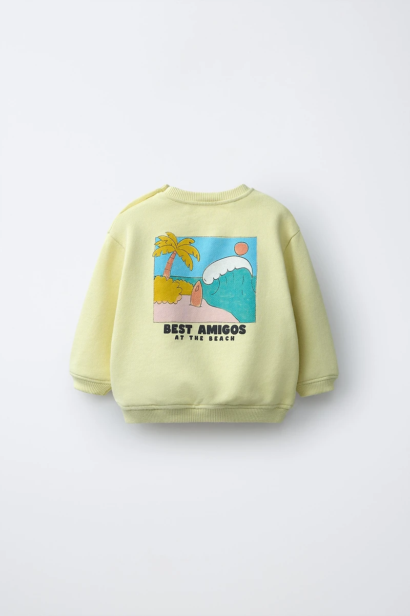 PALM TREE PRINT SWEATSHIRT