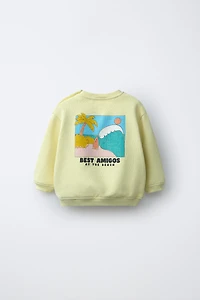 PALM TREE PRINT SWEATSHIRT