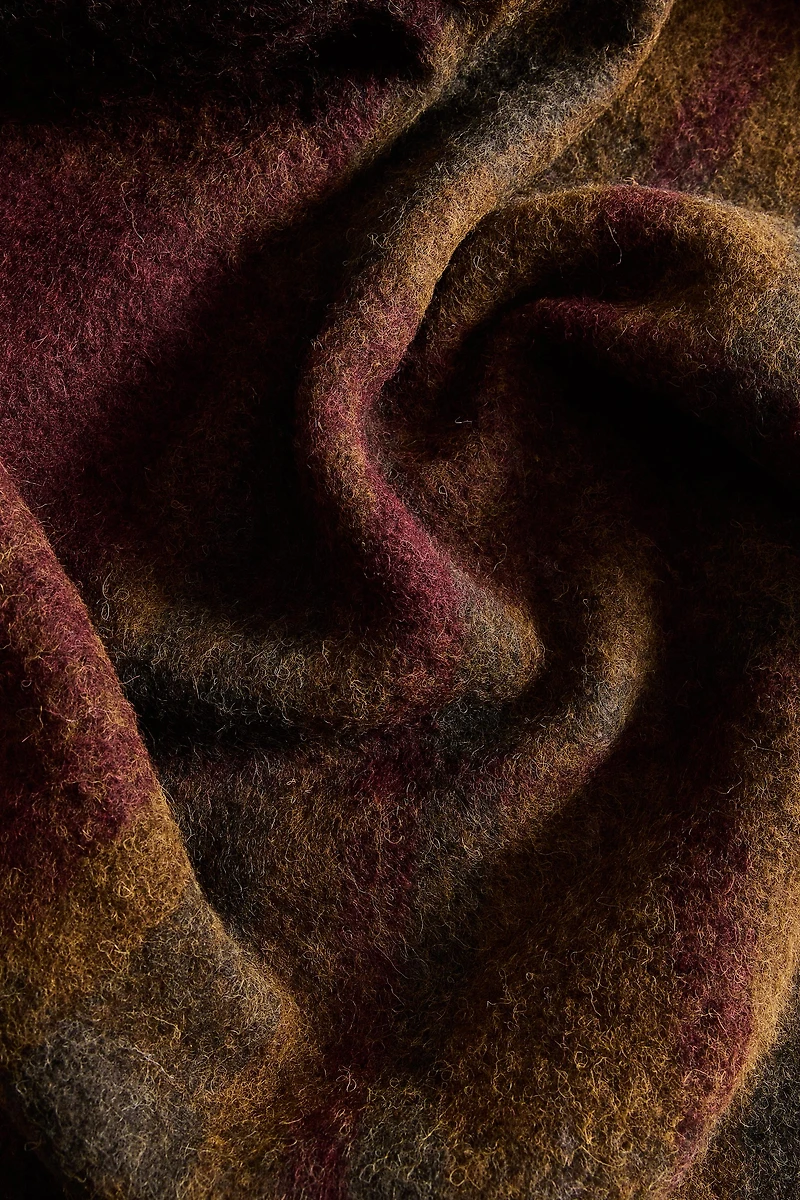 PLAID DOUX CARREAUX FRANGES