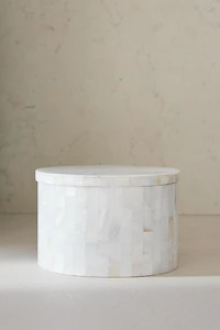 POT DE RANGEMENT SALLE DE BAIN NACRE