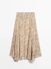 Polka dot print flared midi skirt