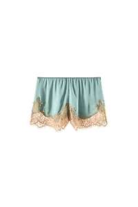 SHORT SATINÉ AVEC DENTELLE