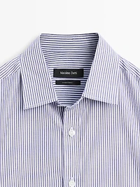 Regular fit striped poplin shirt