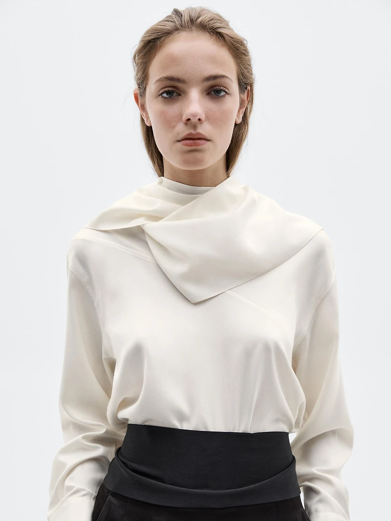 Blouse nœud en soie mélangée - LIMITED