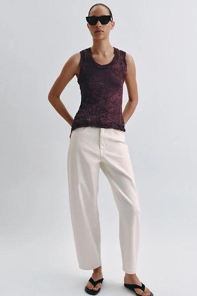 WRINKLED EFFECT KNIT TOP