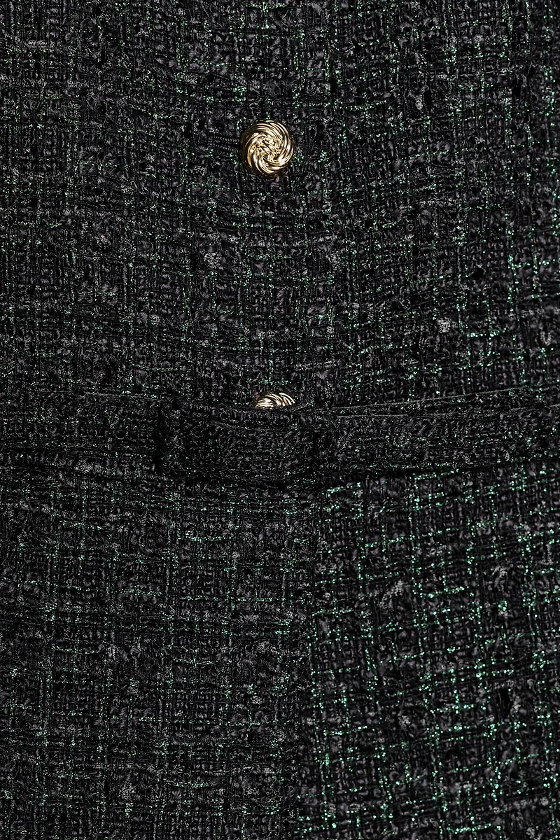 METALLIC THREAD BELTED TEXTURED VEST