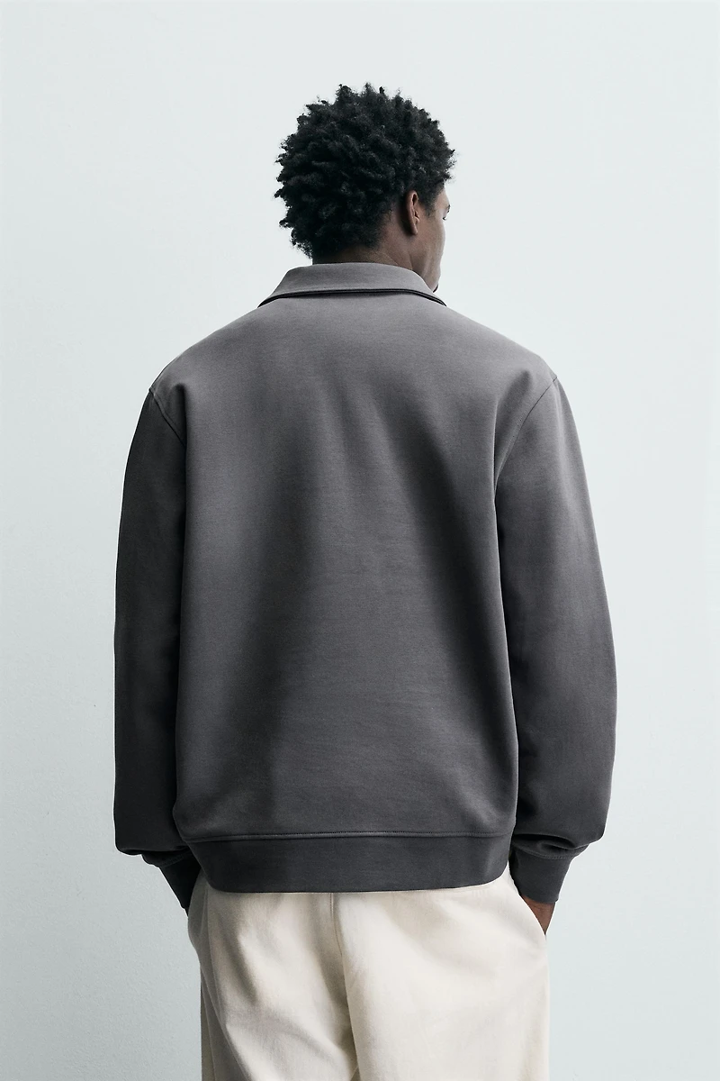 INTERLOCK ZIP POLO SWEATSHIRT