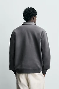 INTERLOCK ZIP POLO SWEATSHIRT