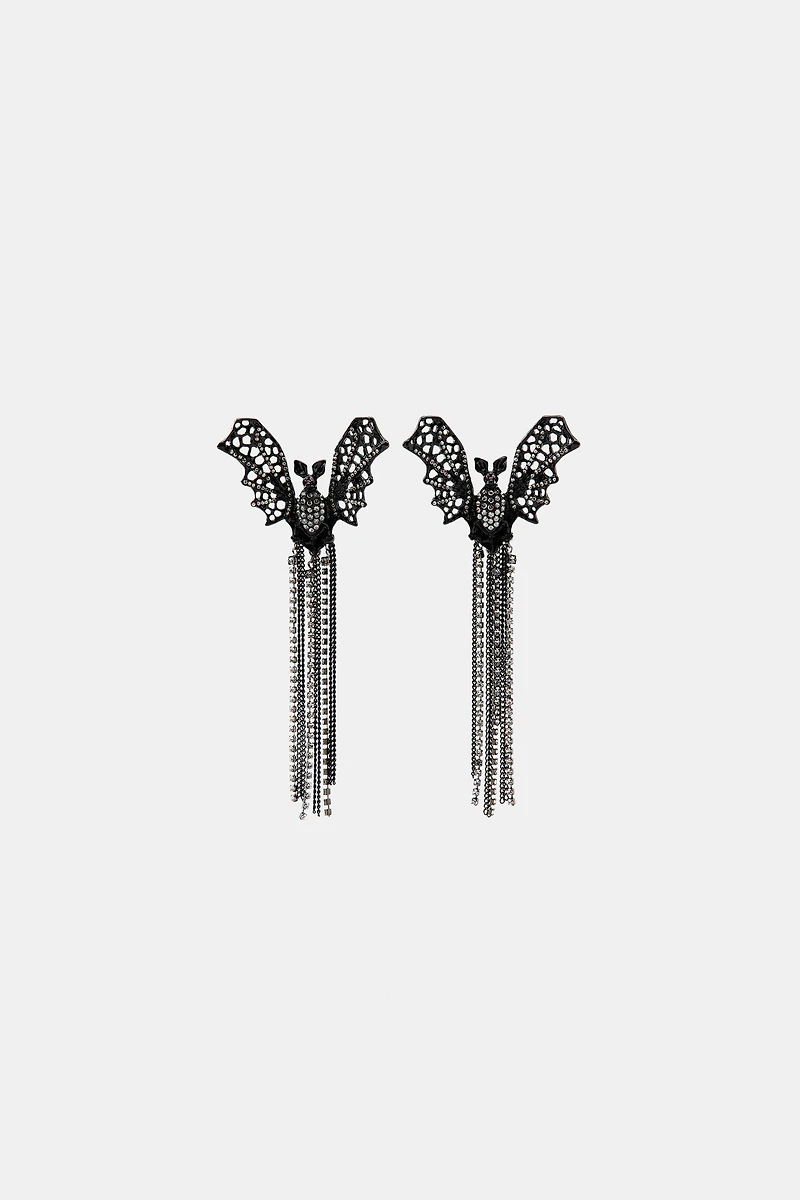 SPARKLY BAT EARRINGS
