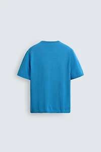 KNIT COTTON BLEND T-SHIRT