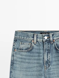 Jean flare taille haute coton