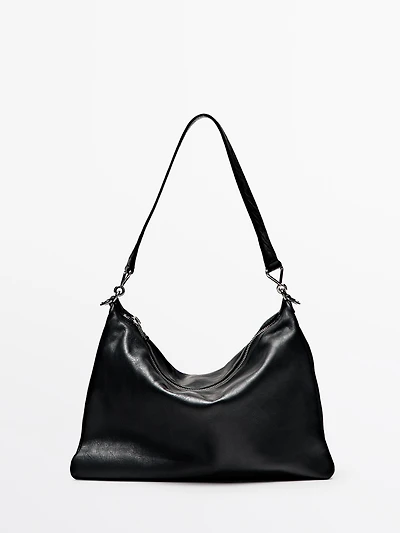 Grand sac compartimenté en cuir nappa