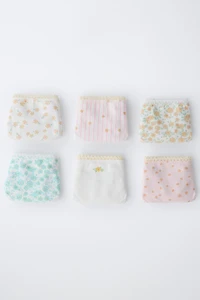1 1/2-6 YEARS/ SIX-PACK OF FLORAL UNDERWEAR