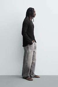 OPEN-KNIT RIBBED JUMPER