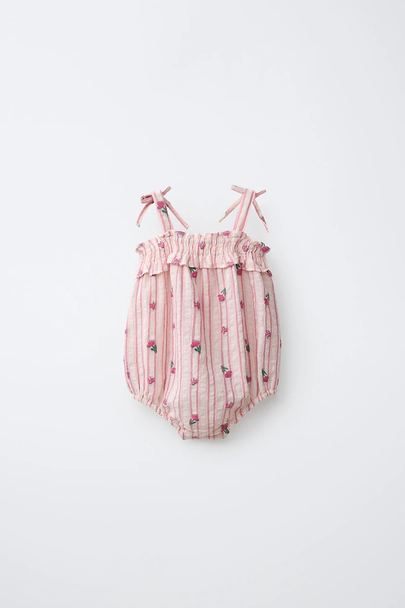 STRIPED AND TULIP ROMPER