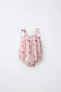 STRIPED AND TULIP ROMPER