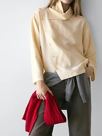 Asymmetric button-up shirt