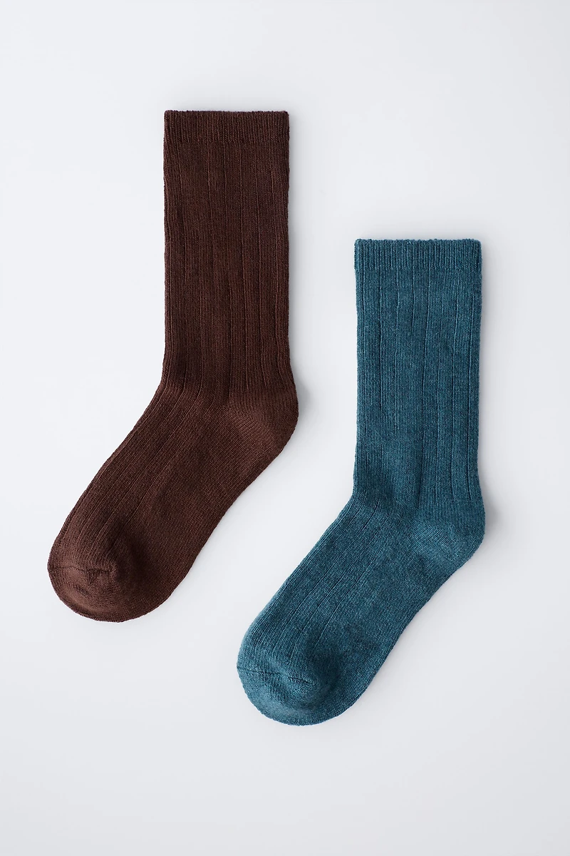 TWO-PACK OF LONG RIBBED SOCKS