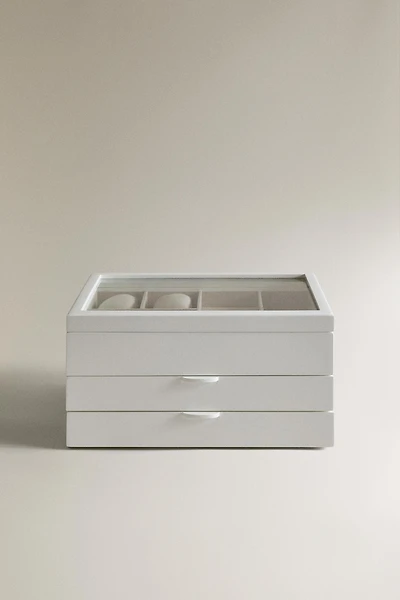 LACQUERED JEWELRY BOX WITH DRAWERS