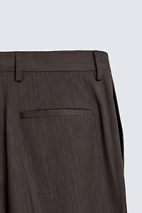 REGULAR FIT HERRINGBONE SUIT PANTS