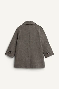 LIMITED EDITION WOOL BLEND HOUNDSTOOTH COAT