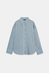 OVERSIZED STRIPED POPLIN SHIRT