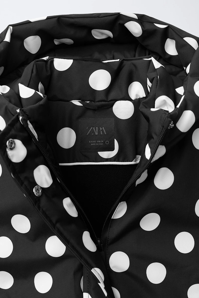 WATER RESISTANT AND WINDPROOF POLKA DOT JACKET