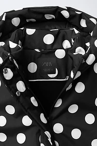 WATER RESISTANT AND WINDPROOF POLKA DOT JACKET