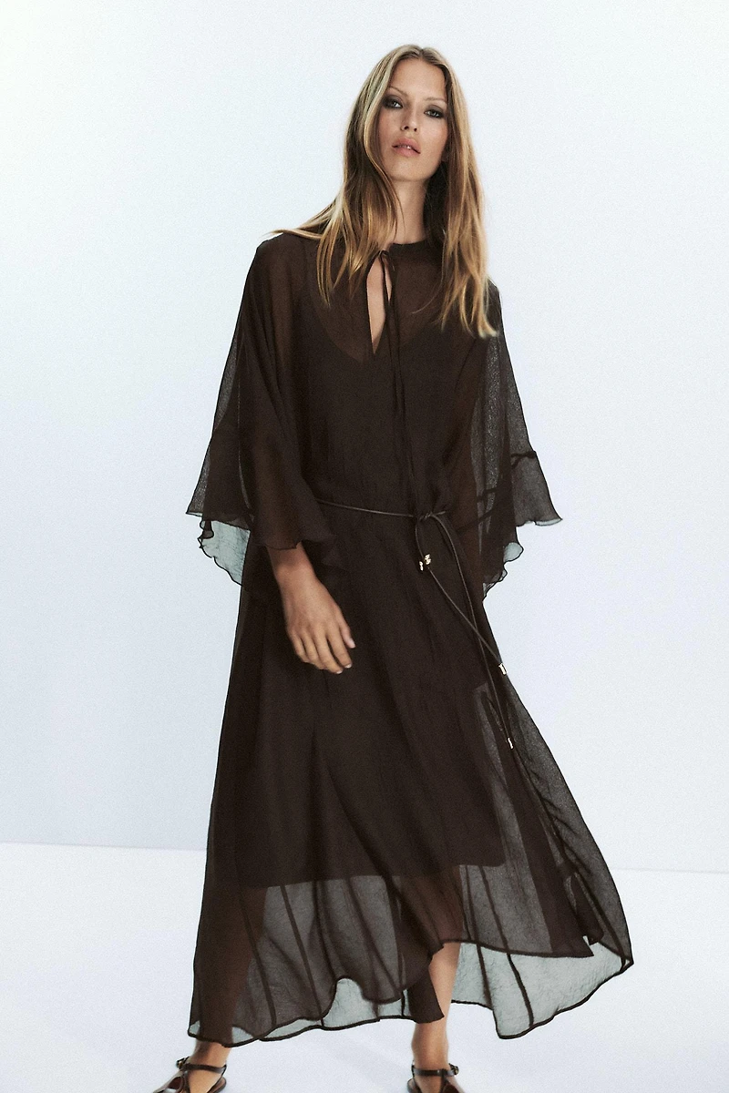 BELTED CAFTAN DRESS