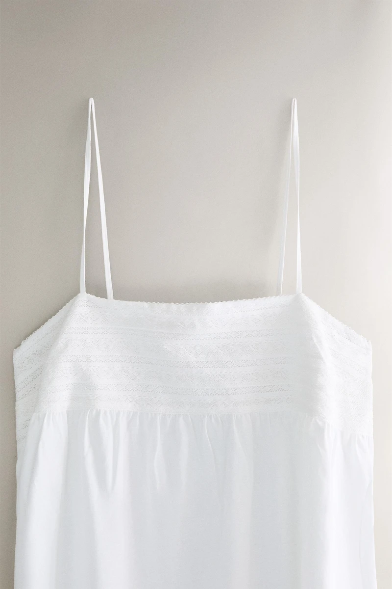 CHEMISE DE NUIT COTON DENTELLE