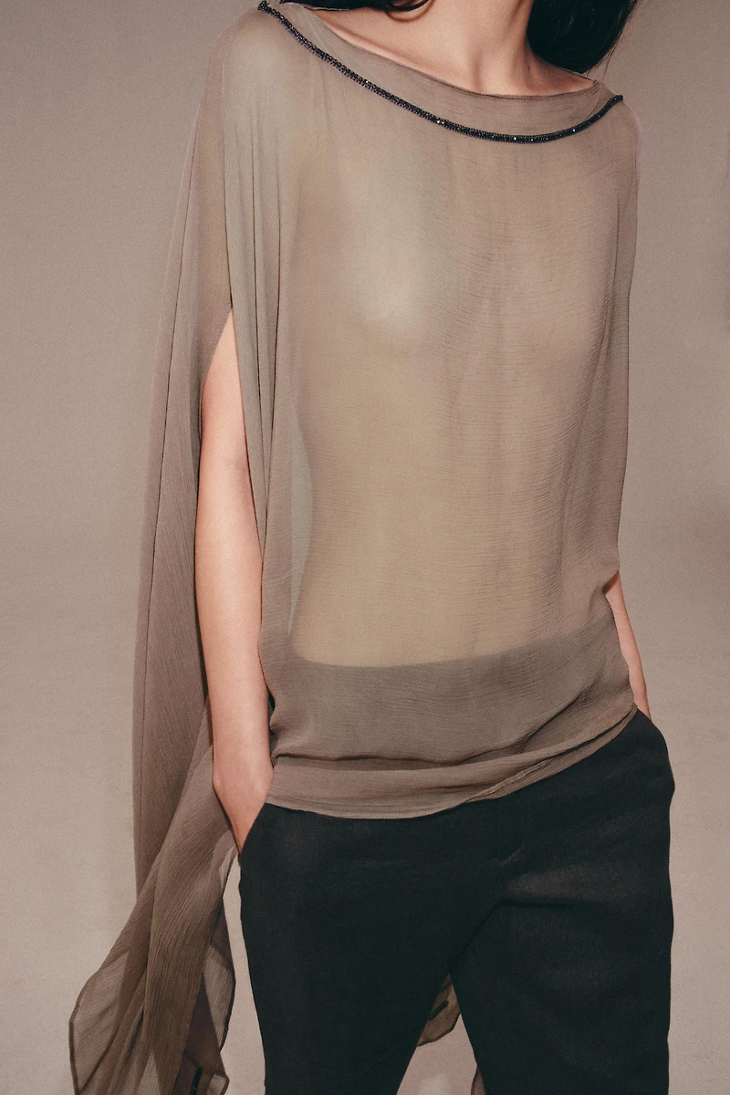 LONG 100% VISCOSE SHIMMER CAPE