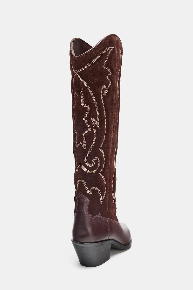 BOTTES COW-BOY EN CUIR BRODÉES