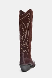BOTTES COW-BOY EN CUIR BRODÉES