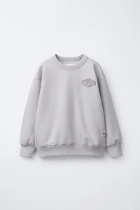 SWEATSHIRT AND JOGGER SET WITH TEXT PATCH