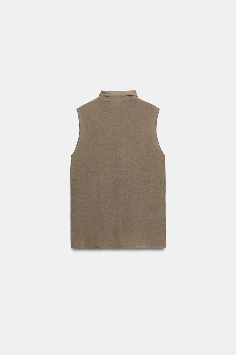 FINE KNIT HIGH NECK TOP