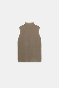 FINE KNIT HIGH NECK TOP