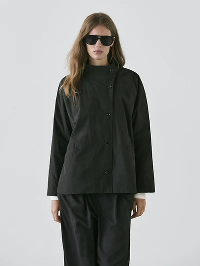 Short padded parka with collar detail
