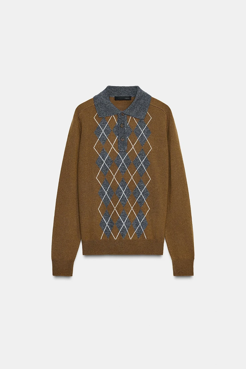 PULL POLO EN MAILLE LOSANGES