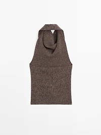 Knit wool and silk halter top - LIMITED